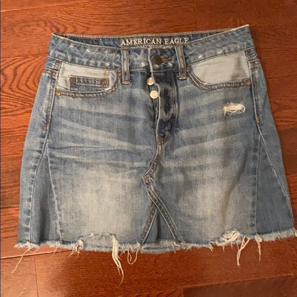 american eagle denim skirt